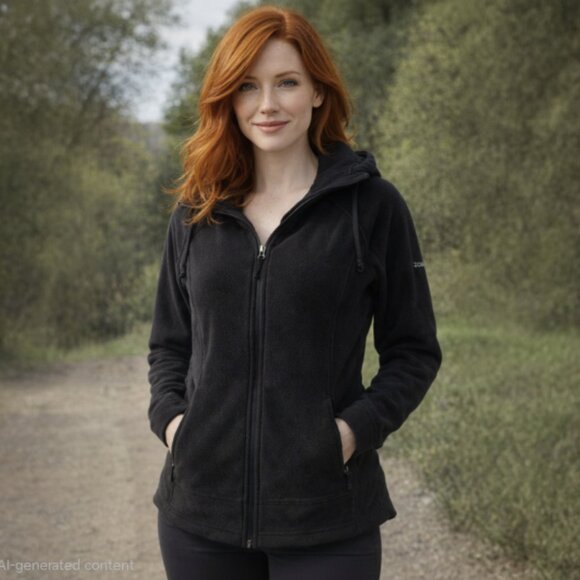 Columbia Jackets & Blazers - Vintage COLUMBIA SPORTSWEAR Black Full Zip Hoodie